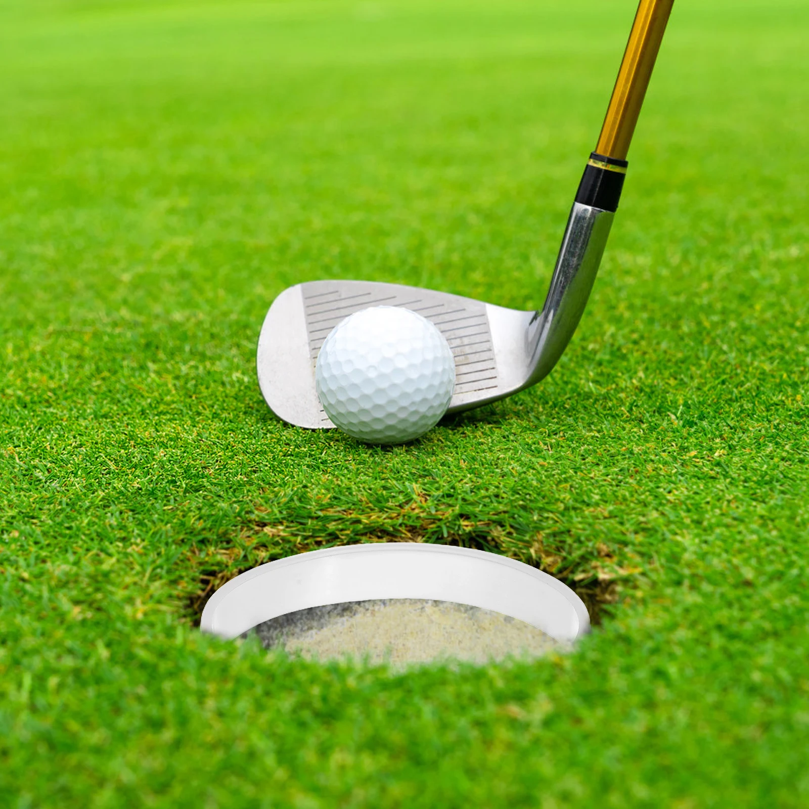 

5 Pcs Hole Cup Ring Practice Golf Cups Putter Simple Round White Protective Rings Office for Putting Green Protector
