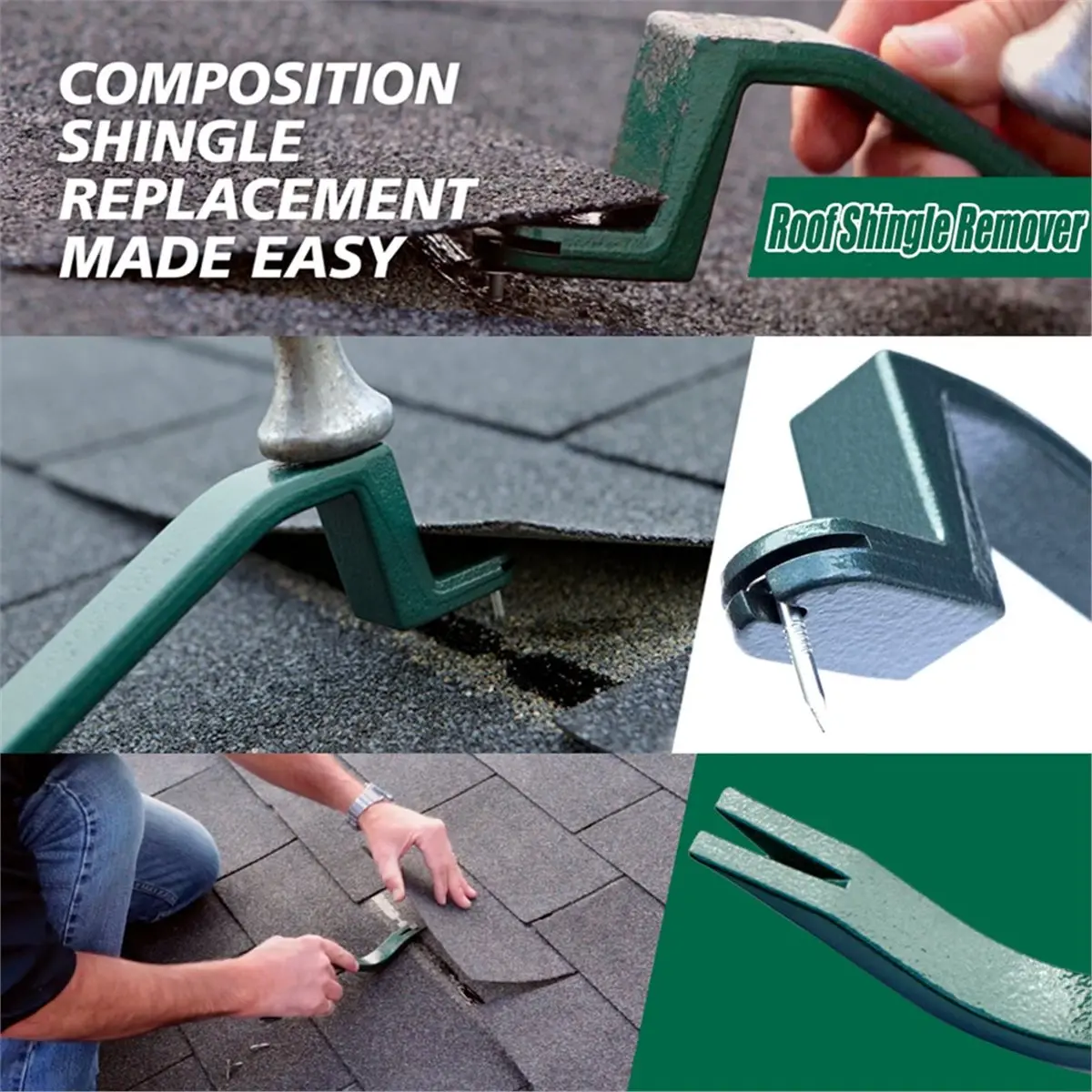 Light Weight Heavy Duty Nail Remover Tool for Roof Shingle Removal DIY Snake Shape Portable Roofing Installation and Removal Too