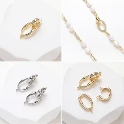 2PCS Dainty Bracelet Necklace Connectors Findings for Jewelry Making DIY Chain Connectors 14k Gold Plated Accessories 12*32mm