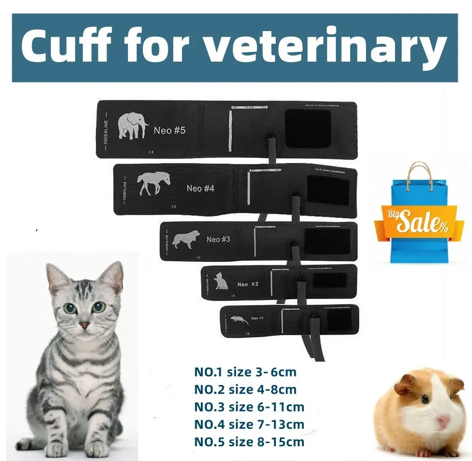 Vet CONTEC08A Sphygmomanometer Cuff 5 Mouse/Cat/Dog/Horse/Elephant with Connector（5mm）