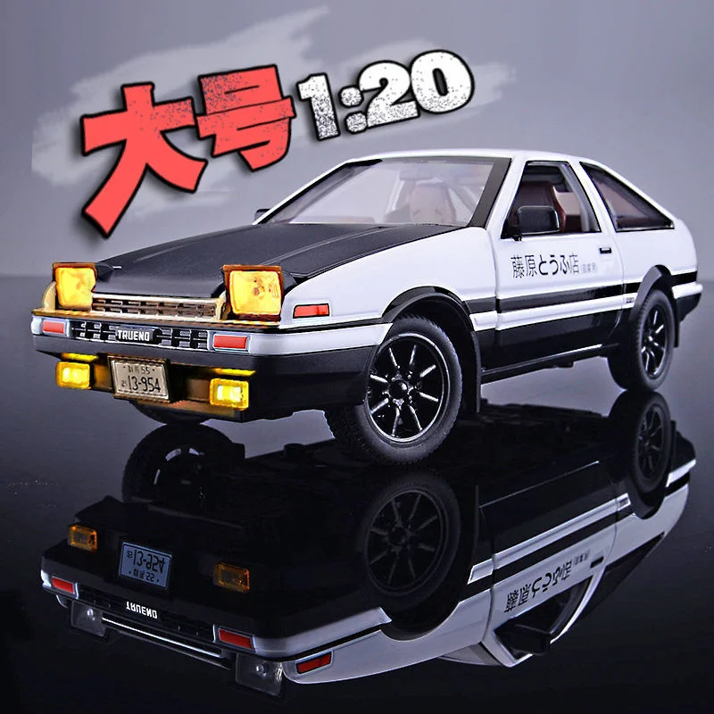 

1: 20 Large Ae86 Car Model Alloy Head Text d Fujiwara Tofu Ornaments Collection Boys Gifts Toys