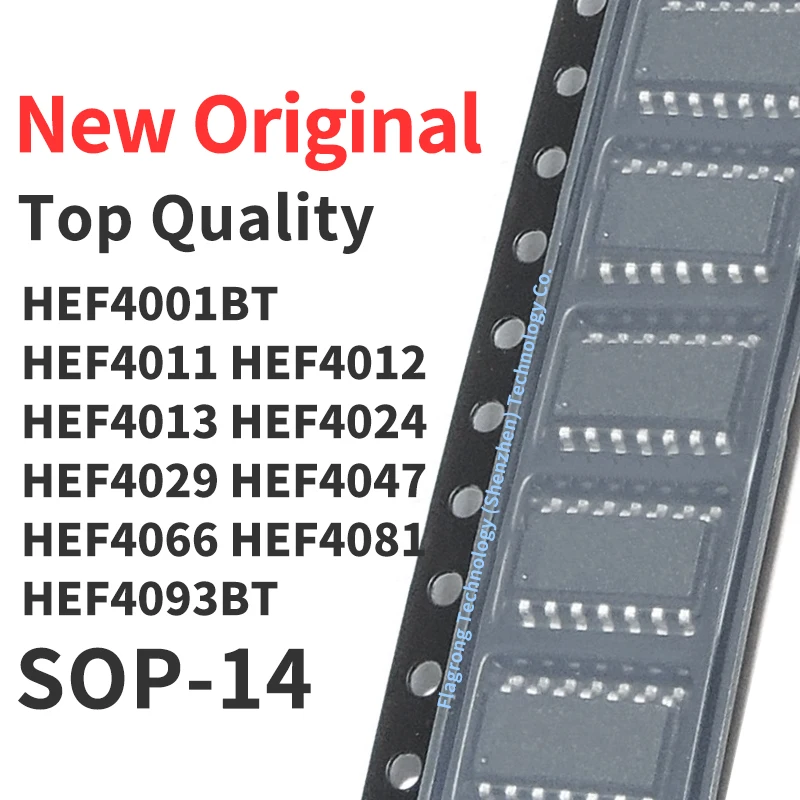 10 Pieces HEF4001BT HEF4011 HEF4012 HEF4013 HEF4024 HEF4029 HEF4047 HEF4066 HEF4081 BT HEF4093BT SOP-14 Chip IC New Original