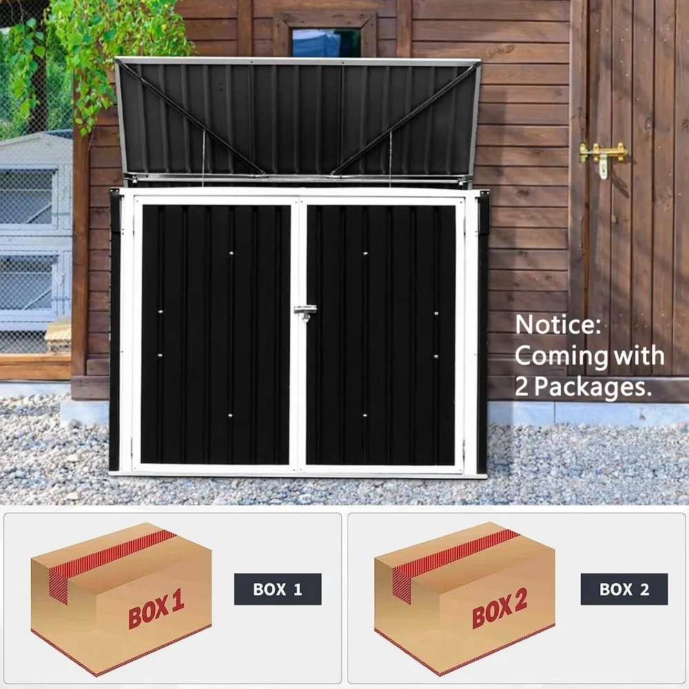 

Сад для хранения на открытом воздухе 6 x 3 фута, универсальный садовый сарай из оцинкованной стали с вентиляционным отверстием и запирающейся дверью, сарай для хранения инструментов