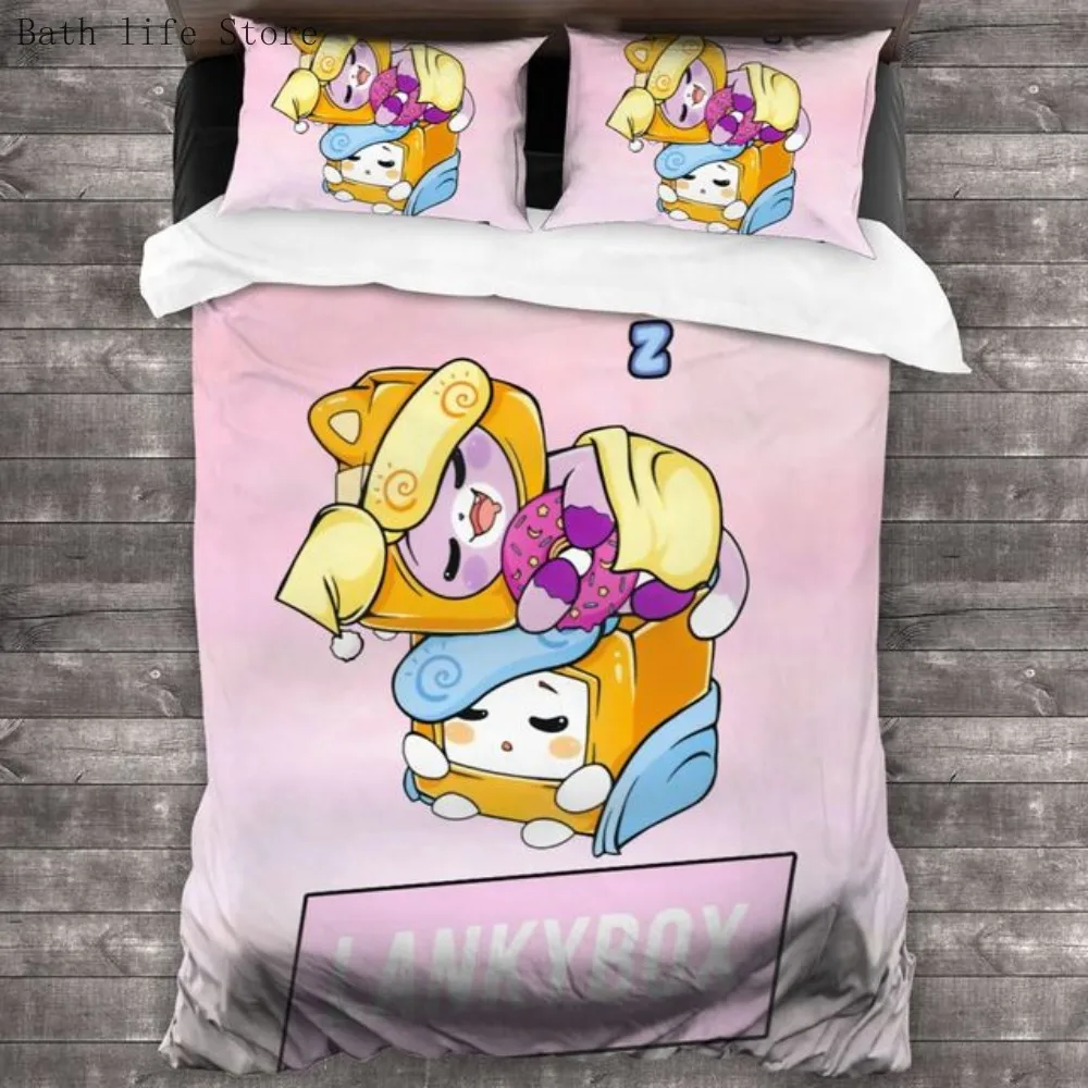 Lankybox Foxy Boxy Bedding Set Single Twin Full Queen King Size Bed Set for Kids Decor Home Cartoon Duvet Cover