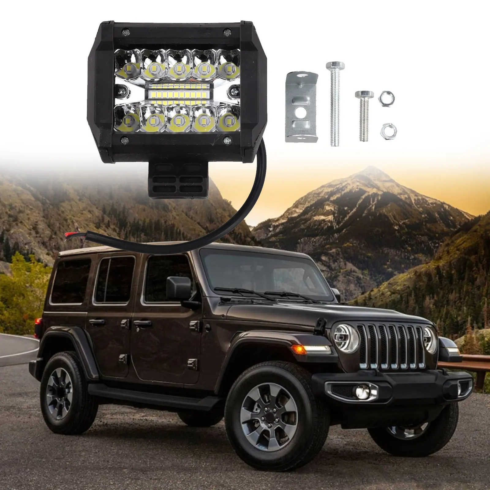 

1Pcs Brand New High Quality LED Light Bar Accessories 60W Black Dust-proof High Intensity LEDs Portable Useful