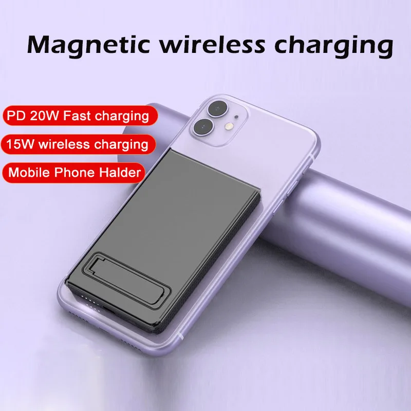 

5000 мАч Power Bank Магнитное беспроводное зарядное устройство Qi PD20W Сверхбыстрая зарядка Powerbank для Magsafe iPhone Samsung Huawei Xiaomi