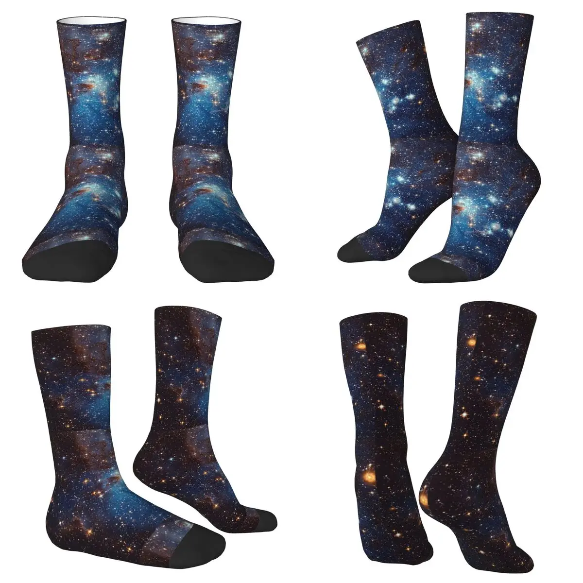 

Синие космические носки со звездами Nebula, чулки высокого качества в стиле Харадзюку, всесезонные длинные носки, аксессуары для подарка на день рождения унисекс