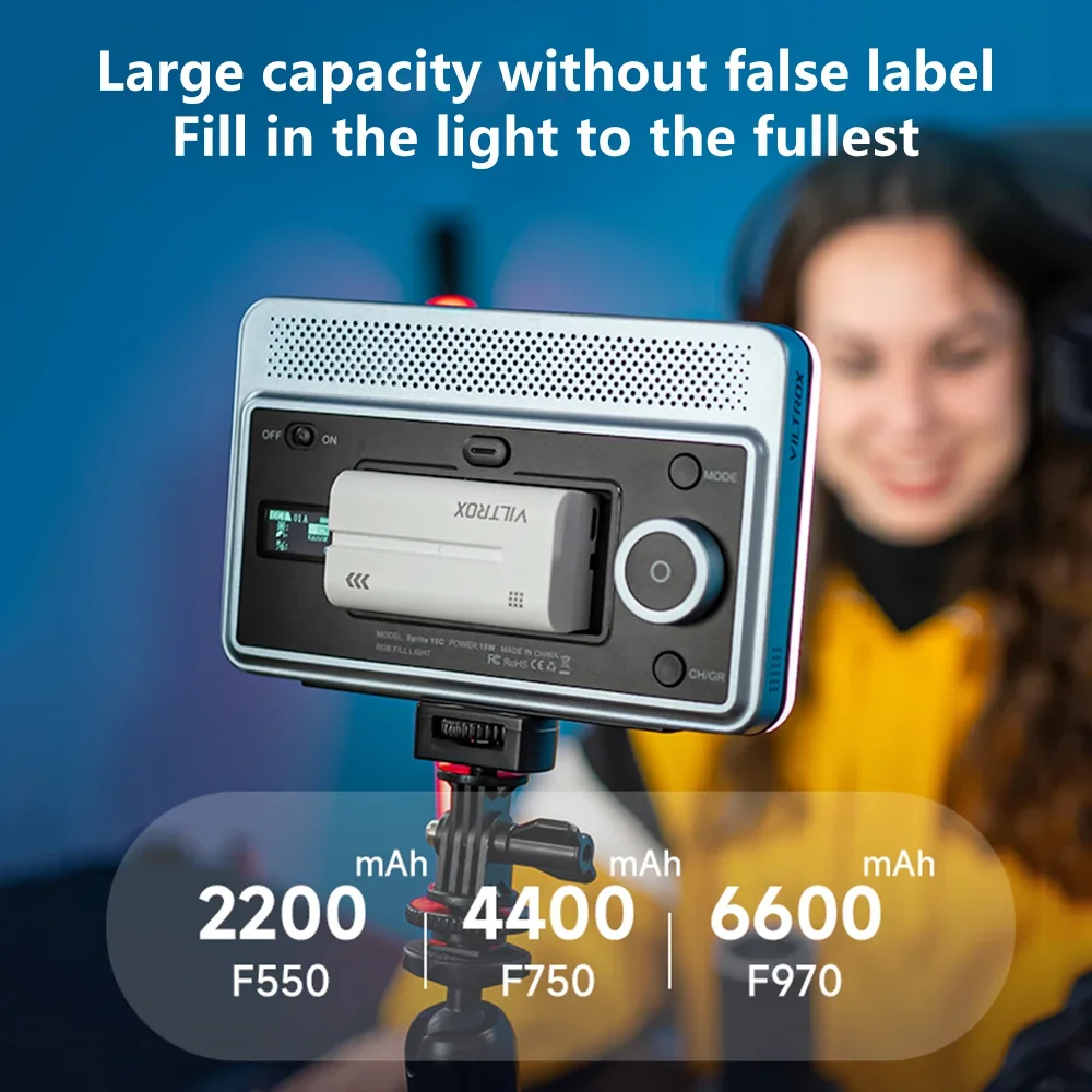 Viltrox NP-F550 NP-F750 NP-F950 بطارية ليثيوم مع شاحن USB مزدوج لمراقبة الفيديو الضوئي بطارية المصباح التصوير الفوتوغرافي