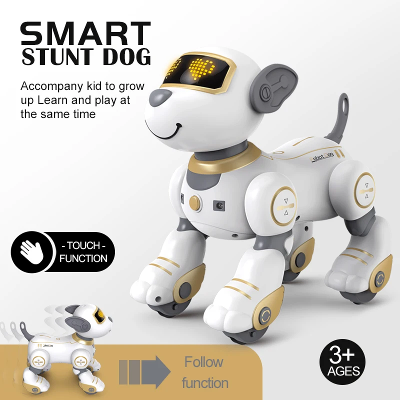 Funny RC Robot Electronic Dog Stunt Dog Voice Command Programmable Touch-sense Music Song Robot Dog Toys for Children's Gift