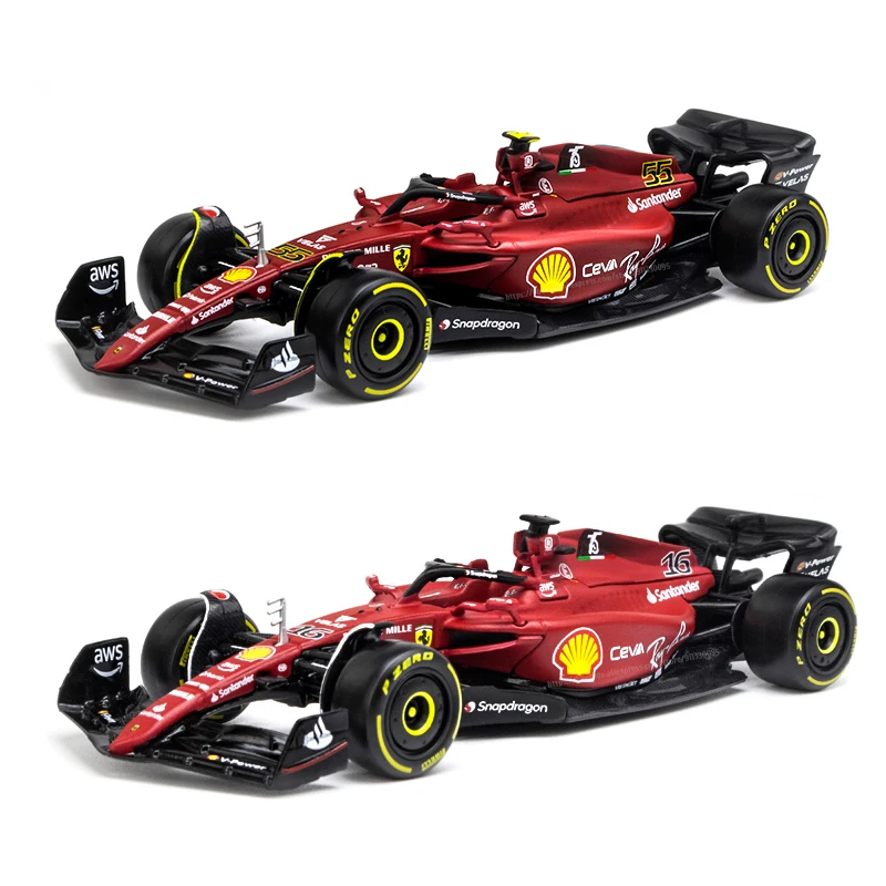 Модель автомобиля из сплава Bburago 1:43 2022 F1 Scuderia Ferrari F1-75 #16 0 0, 55 Sainz, роскошная модель автомобиля под давлением, коллекционная