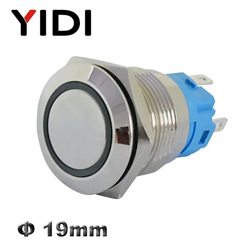 Customized 19mm Metal Push Button Switch Stainless Steel Brass Switch Latching 12V 220V LED Switch Pushbutton Momentary on Off