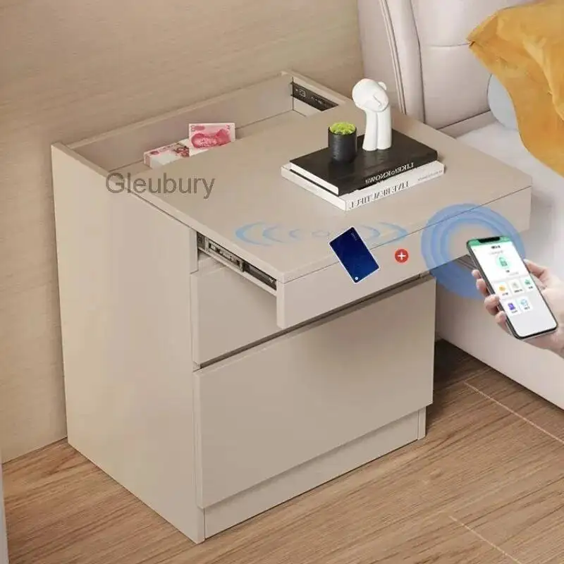 Bedside cabinet home anti-theft safe bedside cabinet bedroom multifunctional hidden storage cabinet home space saving furniture