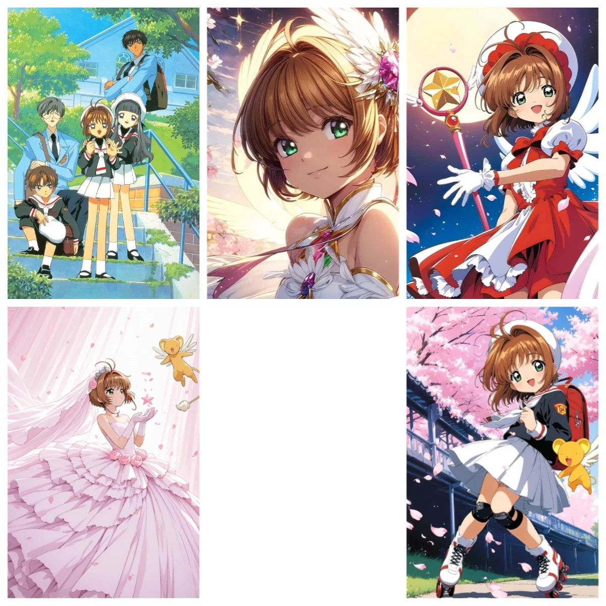 Anime C-Cardcaptor S-Sakura Ölgemälde nach Zahlen auf Leinwand, Heimdekoration für Wohnzimmer, Schlafzimmer, handgefertigtes Geschenk, rahmenlos