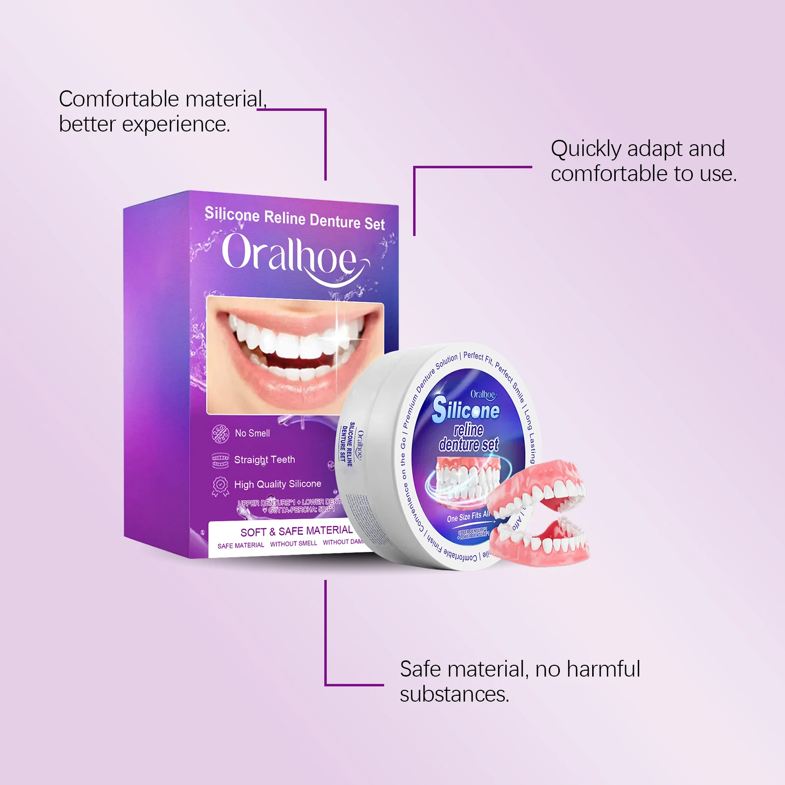 Silicone Denture Set Fit Tempo - Teeth Whitening Kit ulasan dan harga