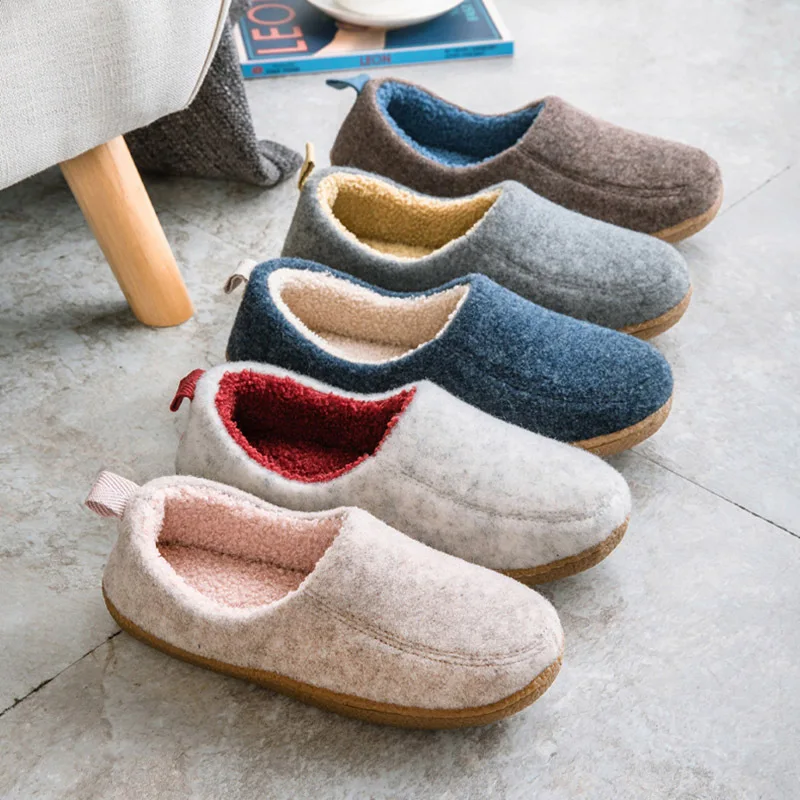 Winter home foot wrap heel men and women household indoor wooden floor non-slip plush warm cotton slippers new