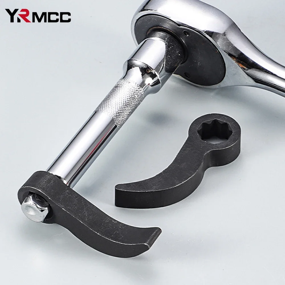 Car Bull Horn Pry Bar Adapter Head Tools 1/2 Open-end Ratchet Wrench Pry Bar Wrench Adaptor Head Angle Bar Car Disassembly Tool