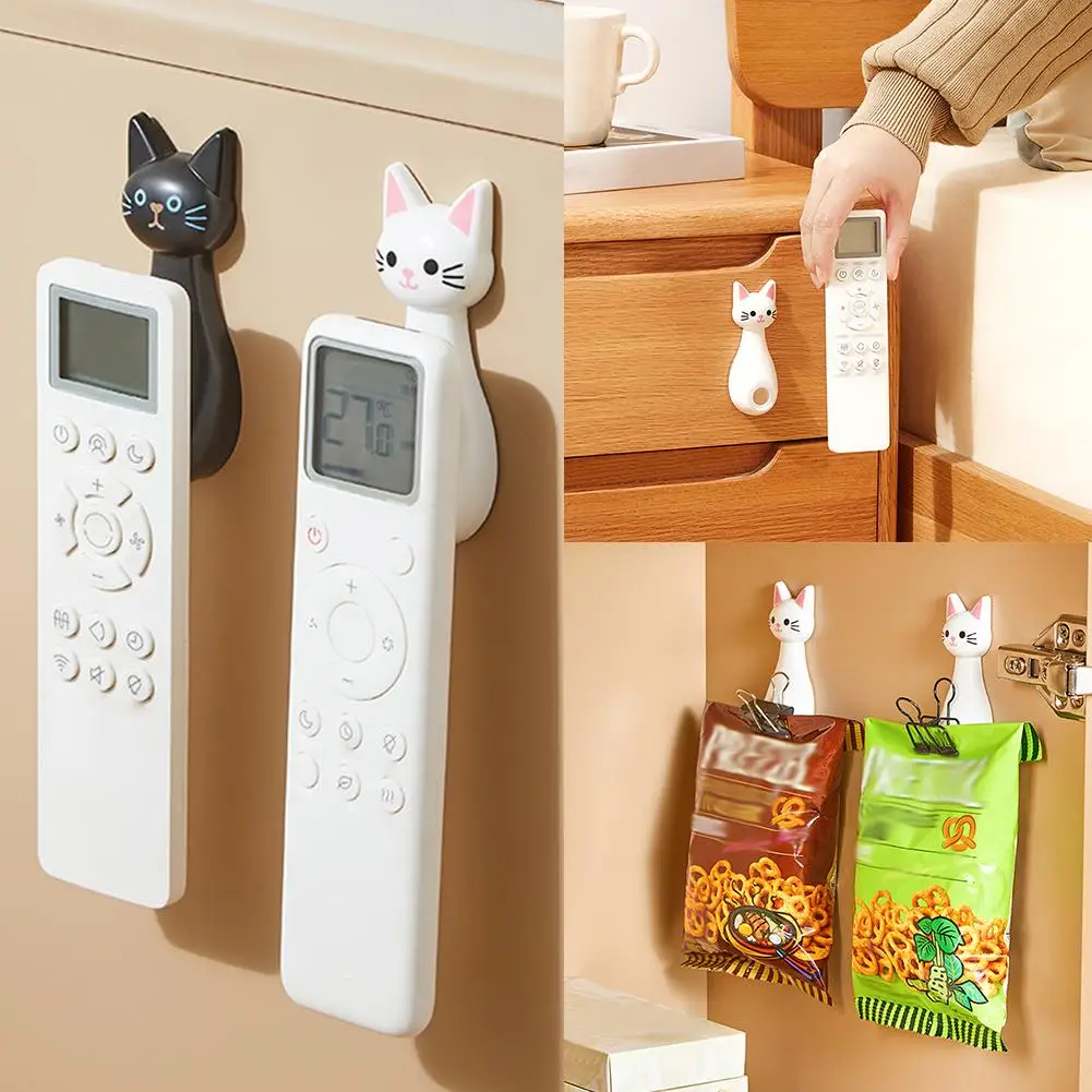 Creative Remote Control Magnetic Suction Hook With Adhesive Air Nail TV Scratch Conditioner Free Tool Strong Cartoon M1F8