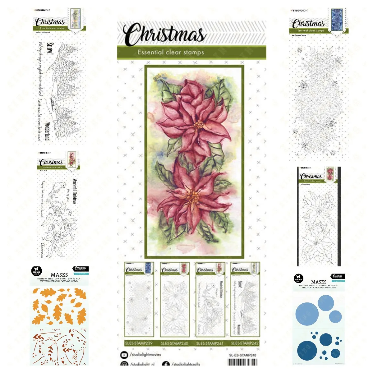 

Silicone Stamps and Stencil DIY Scrapbooking Paper Handmade Album Stamp Die Sheets Greeting Card Christmas Slimline Poinsettia