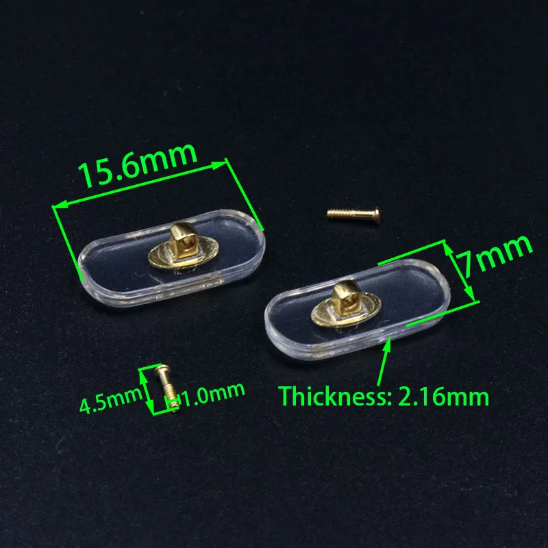 2 Sizes Glasses Nose Pad Accessories Myopia Glasses Sunglasses Screw Type Metal Core Nose Pads Leaf Gold silver 14mm 15mm Length