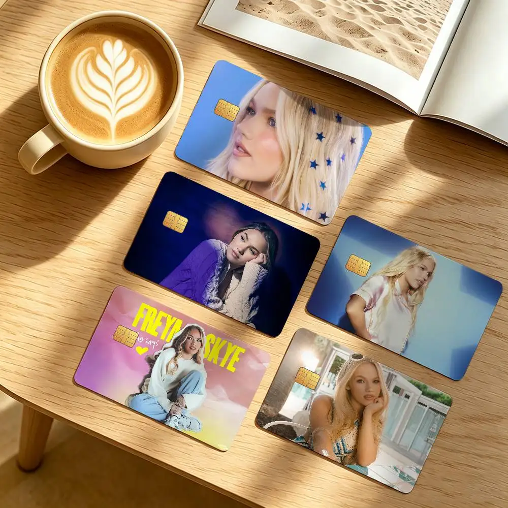 English singer Freya S-Skye Credit Card Public Transportation Cards Protective Sticker Waterproof Card Face Decoration 4PCS