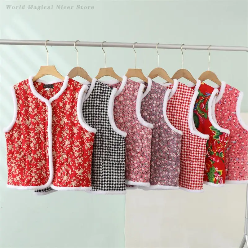 النمط الصيني سترة للنساء الخريف الشتاء صدرية خمر شمال شرق الأمة المطبوعة زهرة سترات سميكة تانغ ملابس خارجية #2