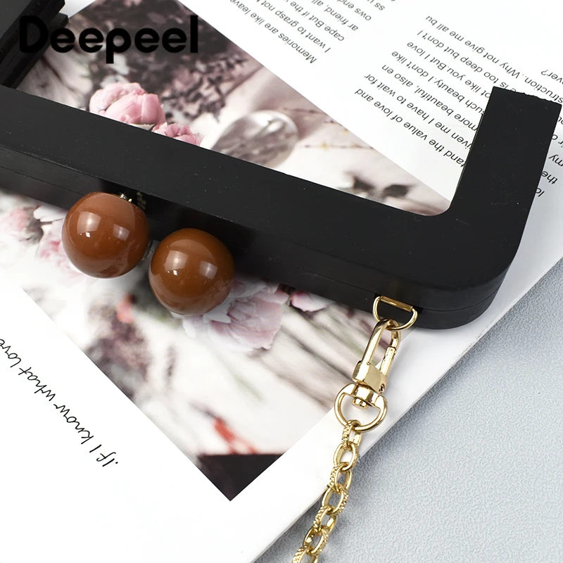 1/2/3Pcs Deepeel 20cm Bag Frame Wood Handle Wooden Bags Closure Kiss Clasp Purse Lock Buckles DIY Sewing Brackets Accessories