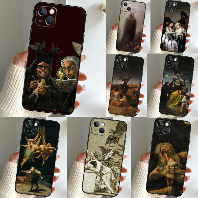 Funda de teléfono artística de España Francisco Goya para iPhone 16 15 14 12 11 13 17 Pro Max mini 15 16 Plus 16e 17 Funda de aire