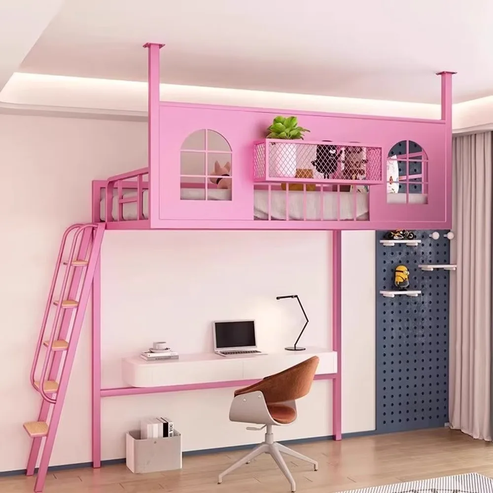 Space Saving Metal Loft Bed Modern High Sleeper Frame Minimalist Wall Mounted Bunk for Small Room Iron Hanging Bed view 2