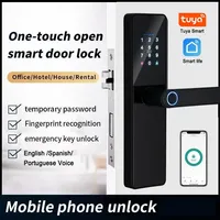 WiFi Smart Lock Smart Life APP Remote Unlock Auto Unlock Fingerprint Door Lock with Built-in Wi-Fi for Front Door