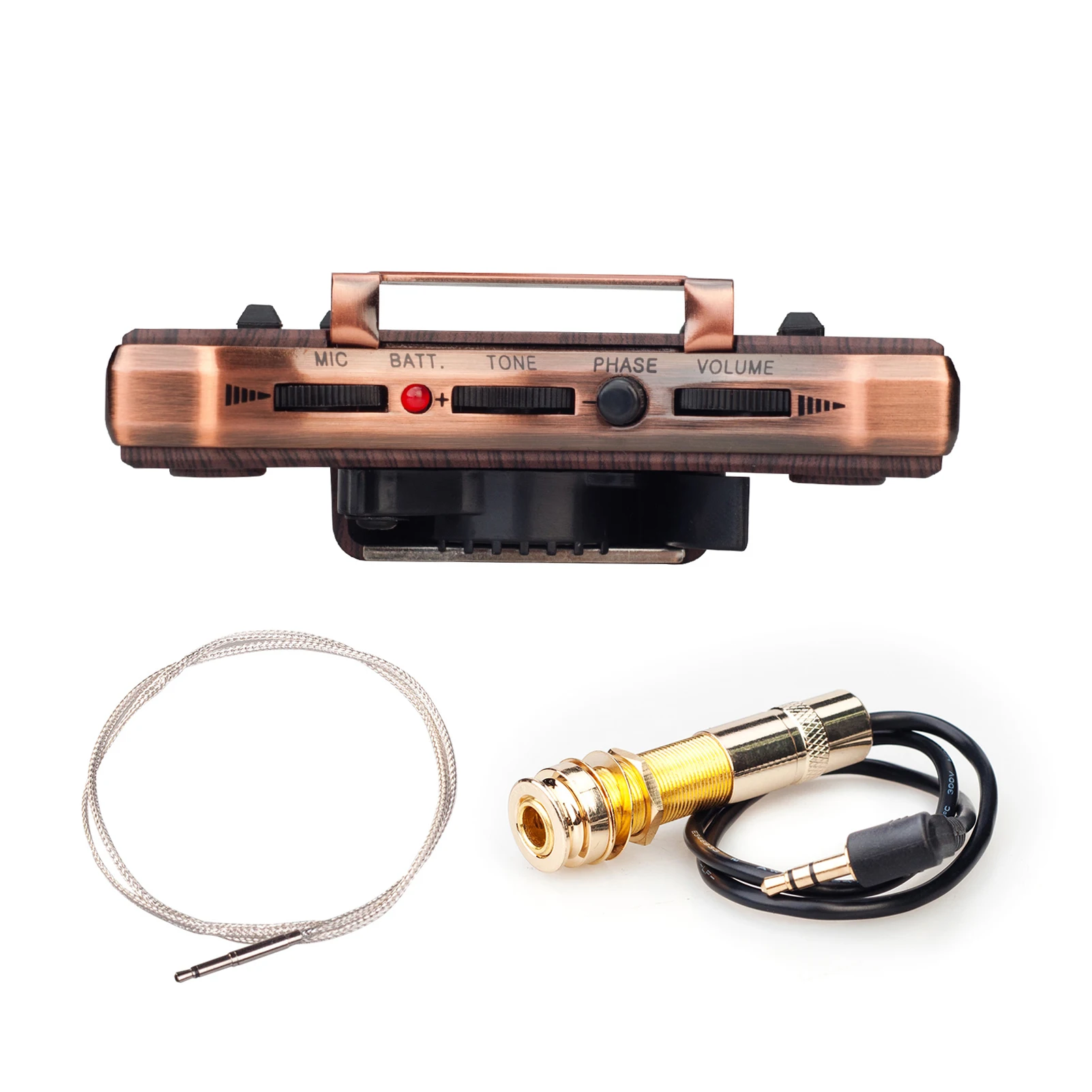 

Acoustic Guitar Sound Hole Pickup Dual Pickup Modes Piezo + Mic Supports Volume Adjusting Phase Function Easy Installation