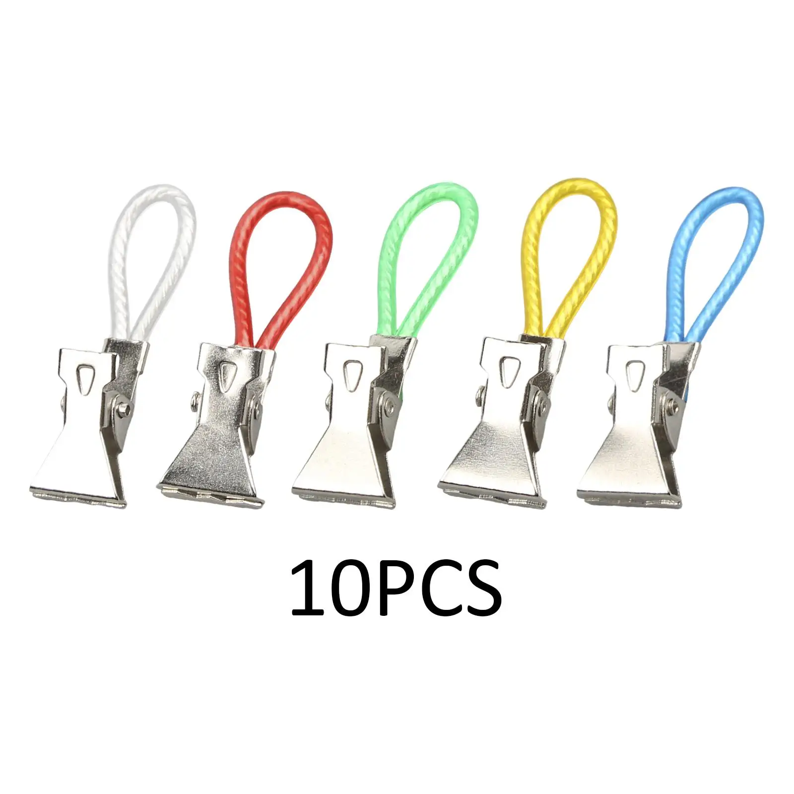 10pcs Metal Hanging Towel Clips with Hanging Loop Clip Hangers for Kitchen Bathroom