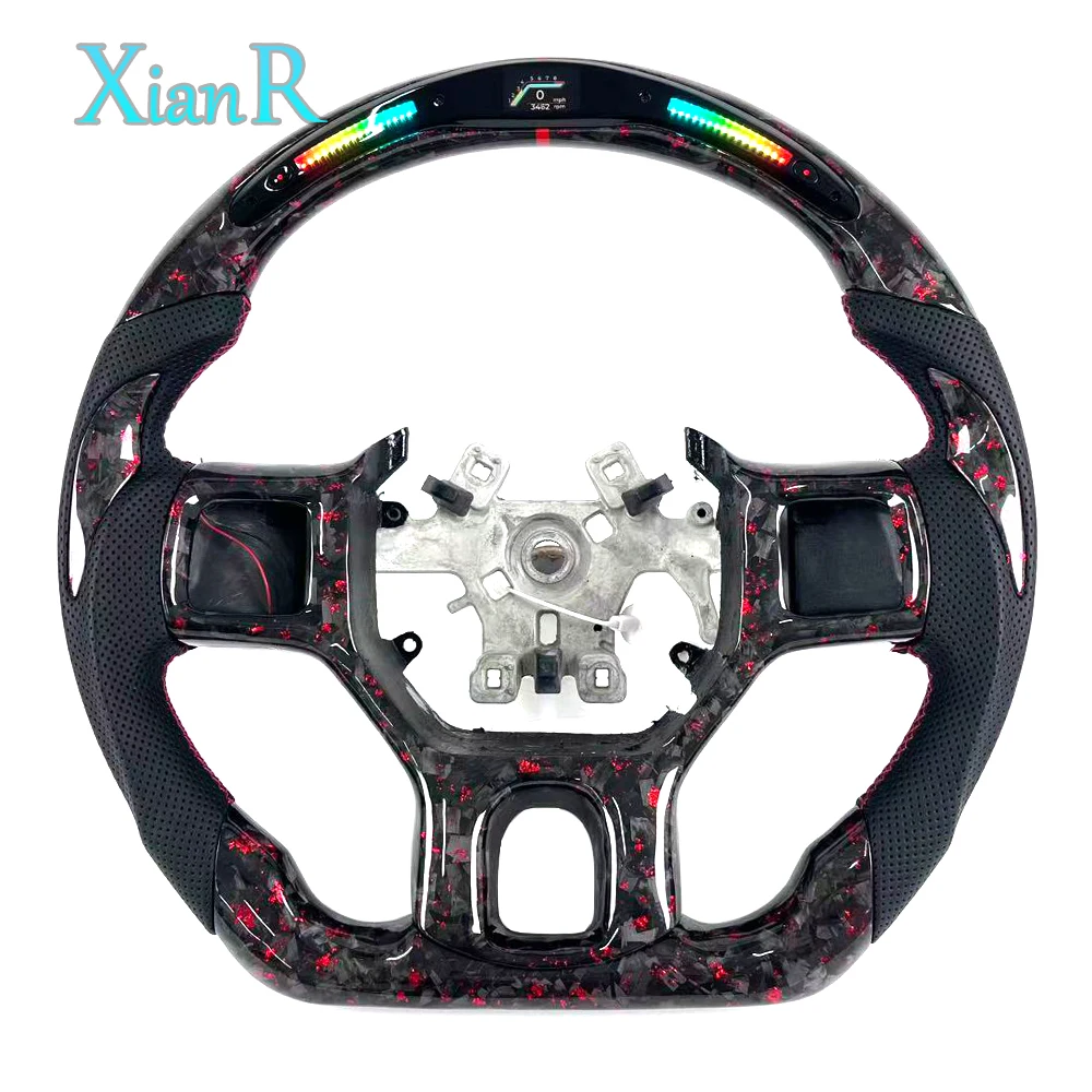 Customization Forged Carbon Fiber LED Display Steering Wheel for Dodge Ram 1500 2500 3500 2010-2018 D Shape