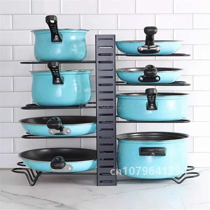 5/8 Tier Pot Rack Organizer Kitchen Storage Rack Sink Shelf Storage Cabinet Desktop Rack Pot Lid Storage Holder Bowl Shelf