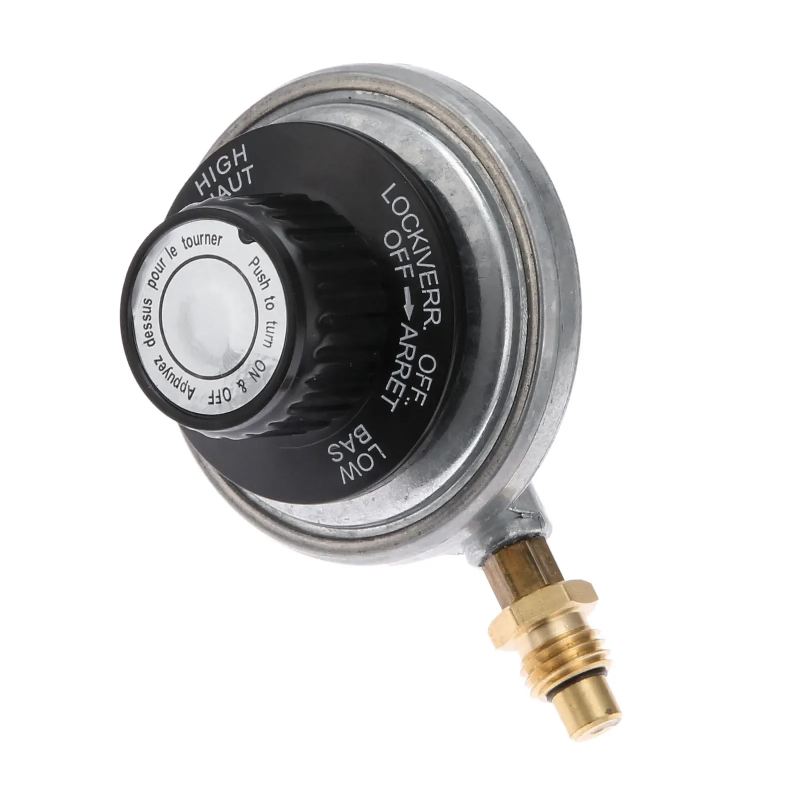 One Pound Propane Low Pressure Gas Regulator Valve Adjustable Control Kit Outlet Male M12*1 Thread 0.7mm Nozzle Inlet 1"-20 UNEF