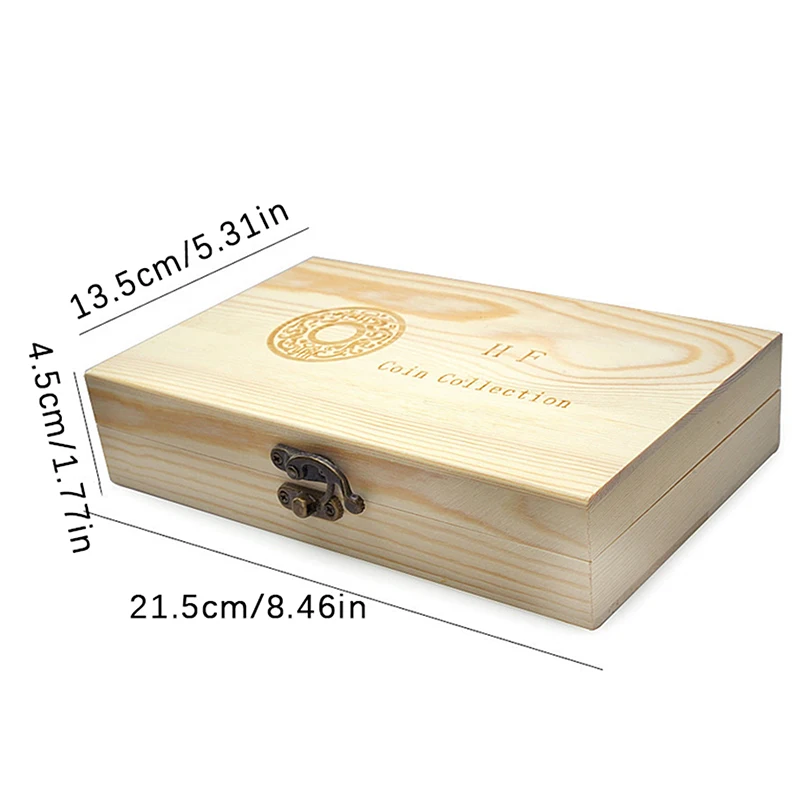 50PCS Coins Storage Box With Adjustment Pad Adjustable Antioxidative Wooden Commemorative Coin Collection Case 18/21/25/27/30mm