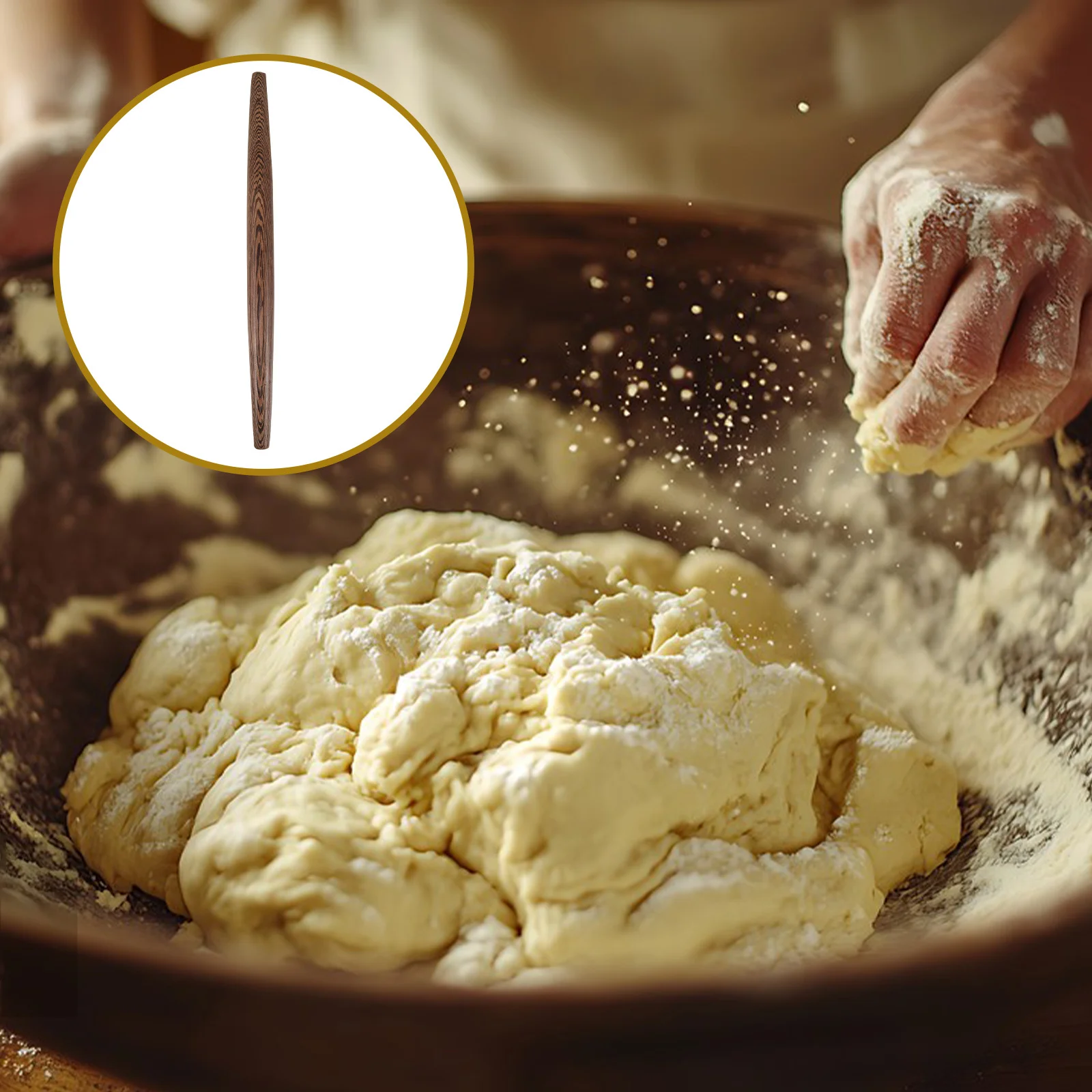 

Wooden Rolling Pin For Dough, Chicken Wing Wood Baking Tool, Ergonomic Non Stick Kitchen Roller For Pasta Pizza Cookies