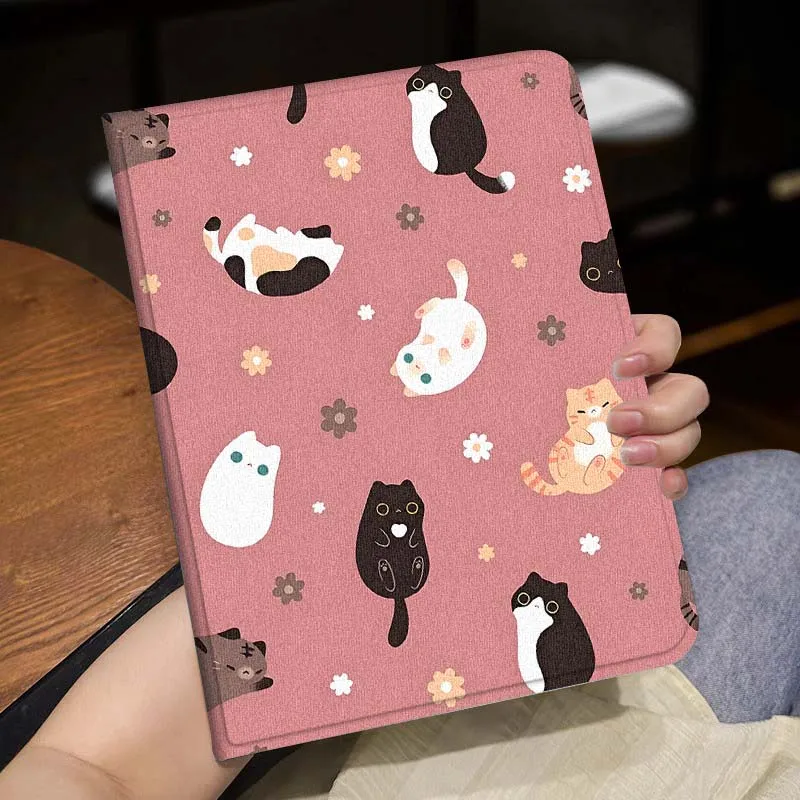 Cartoon Cat Kitten Pattern For Lenovo Xiaoxin Tab Pad K10 K11 Y700 P11 3rd GT Pro Plus Gen Tablet Case Gift Cover