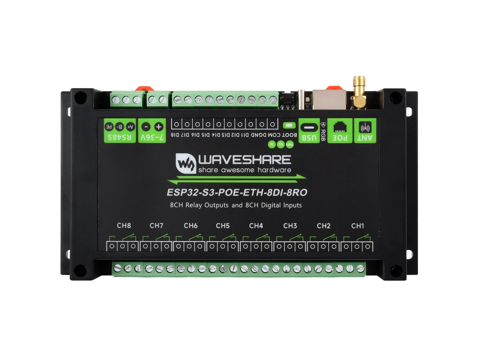 industrial-8-channel-esp32-s3-wifi-relay-module-onboard-isolated-rs485-interface-built-in-xtensa-32-bit-lx7-dual-core-processo