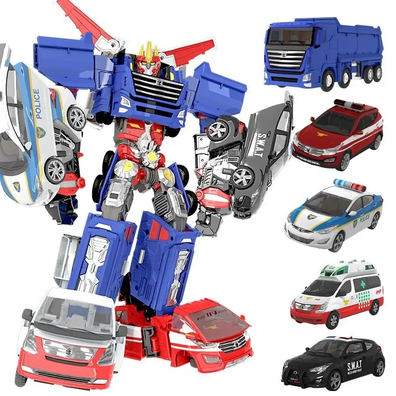 

5 in 1 Hello Carbot Transforming Car Robot Toy Joint Movable Anime Action Figures Toys for Boys Girls Kids Gift Model