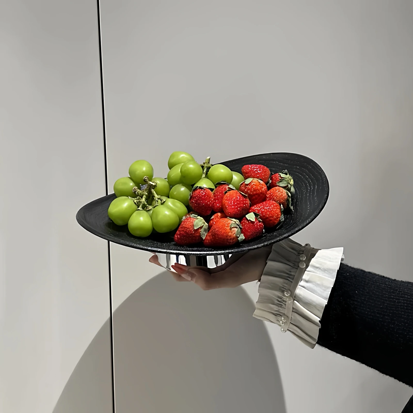 

Creative New Chinese Sle Fruit Tray Imitation Wood ain Living Room Desktop Fruit Tray Home Decor Good Things ABS Material