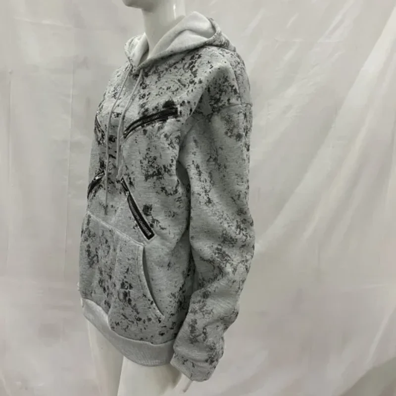 

Осень-зима, свободные персонализированные уличные мужские и женские топы в стиле ретро, Wasteland, тяжелая промышленность, сверхмощная толстовка с капюшоном на молнии