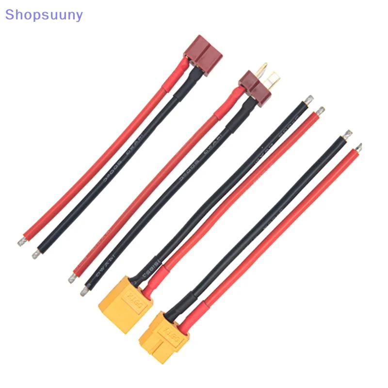 [SU]Deans Ultra Pigtail Cable T Plug Connector Male/Female 10cm 12/14AWG Silicone Wire For RC Quadcopter Lipo Battery Expand[SU]