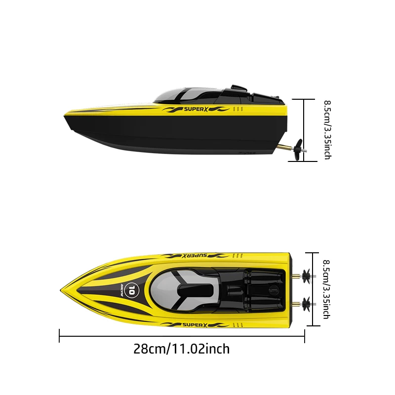 Barco teledirigido 14+, 30 minutos de largo tiempo de ejecución, 2,4 GHz, Motor Dual de alta frecuencia, velocidad de 15 km, alcance de 50 m, diseño ABS resistente al agua, alerta de batería baja