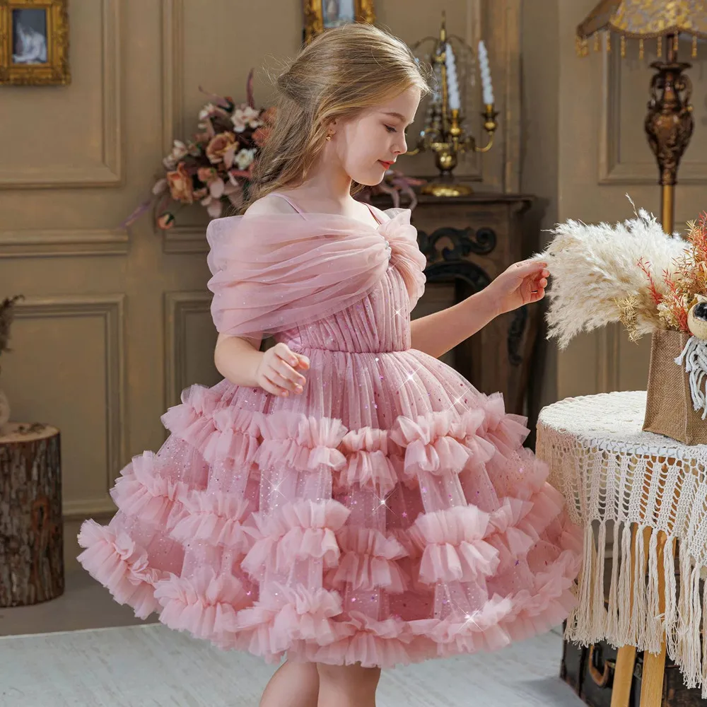 

Элегантное летнее платье с цветочным узором для девочек: на свадьбу, для подружек невесты, на выпускной, для крещения, дня рождения, вечерних мероприятий. Детская одежда.