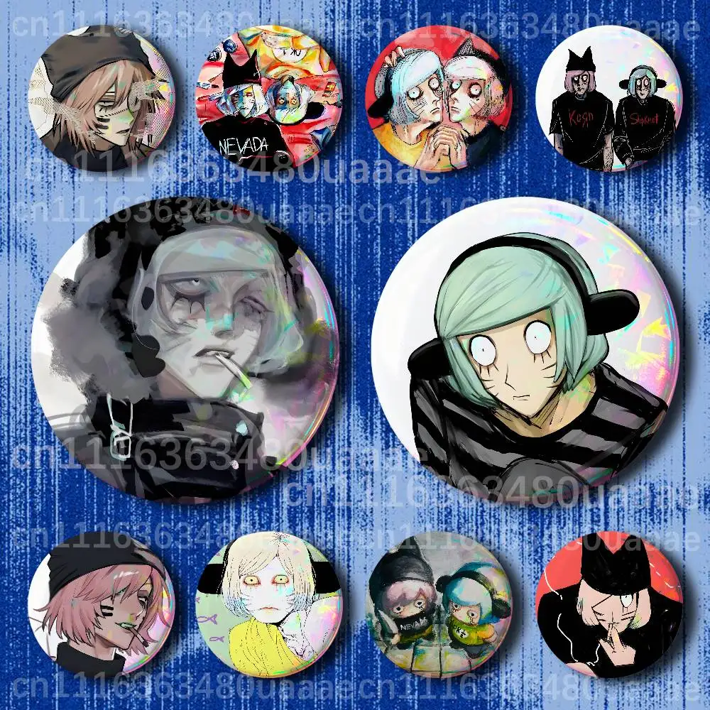 N-Nyon Nyen Ranfren 25-75mm Tinplate Soft Button Pin Brooch for Hat Bag Creative Jewelry Gift Lapel Badge