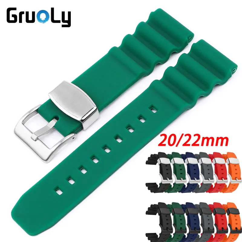 

20mm 22mm Silicone Watch Band For SEIKO Diving 007 Water Ghost Resin Watch Strap Ring Clasp Pin Buckle Wrist Band Accessories