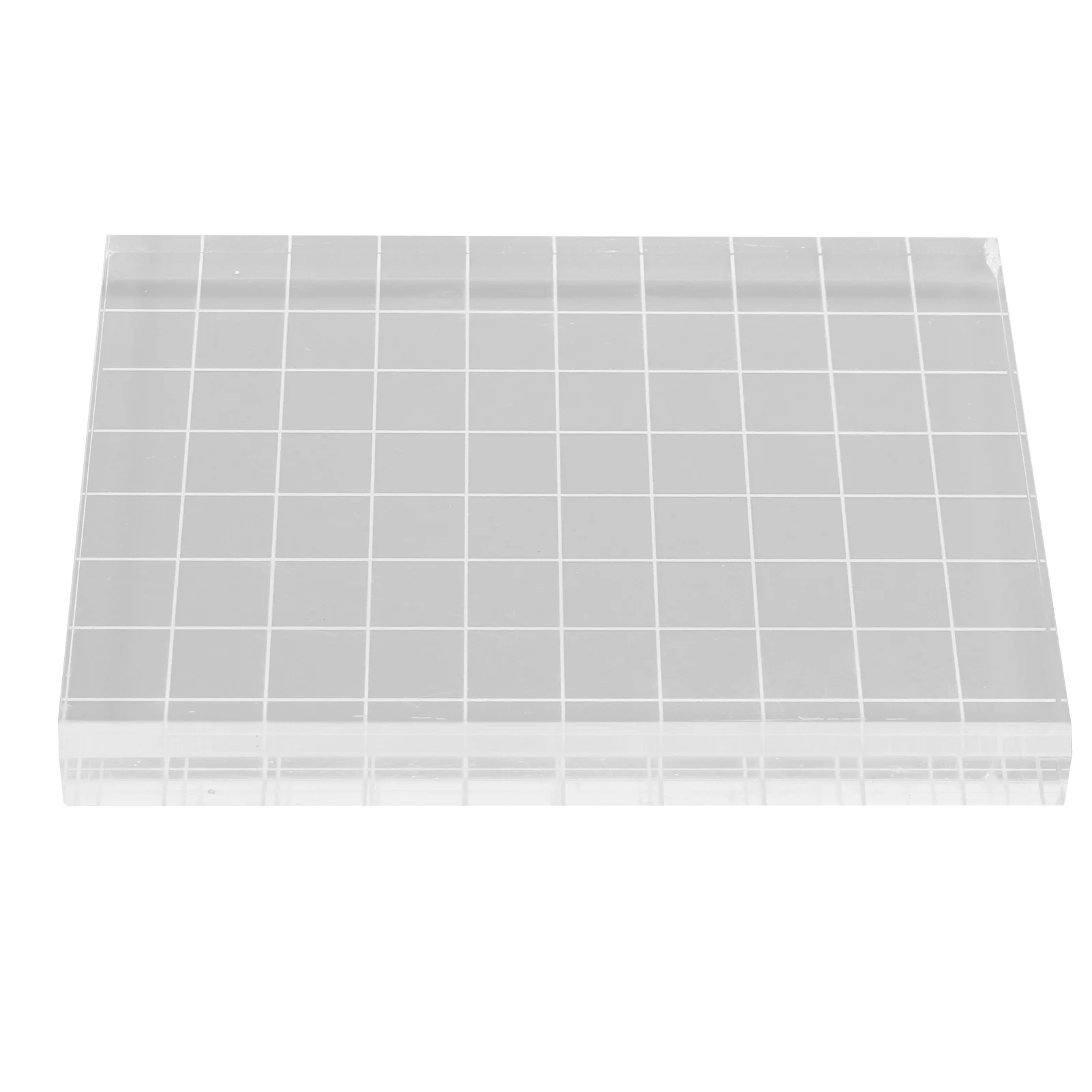 Clear Acrylic Stamp Block Handheld Rounded Smoothly Clear Lines Acrylic Stamp Block Transparent for Notebooks for Invitations