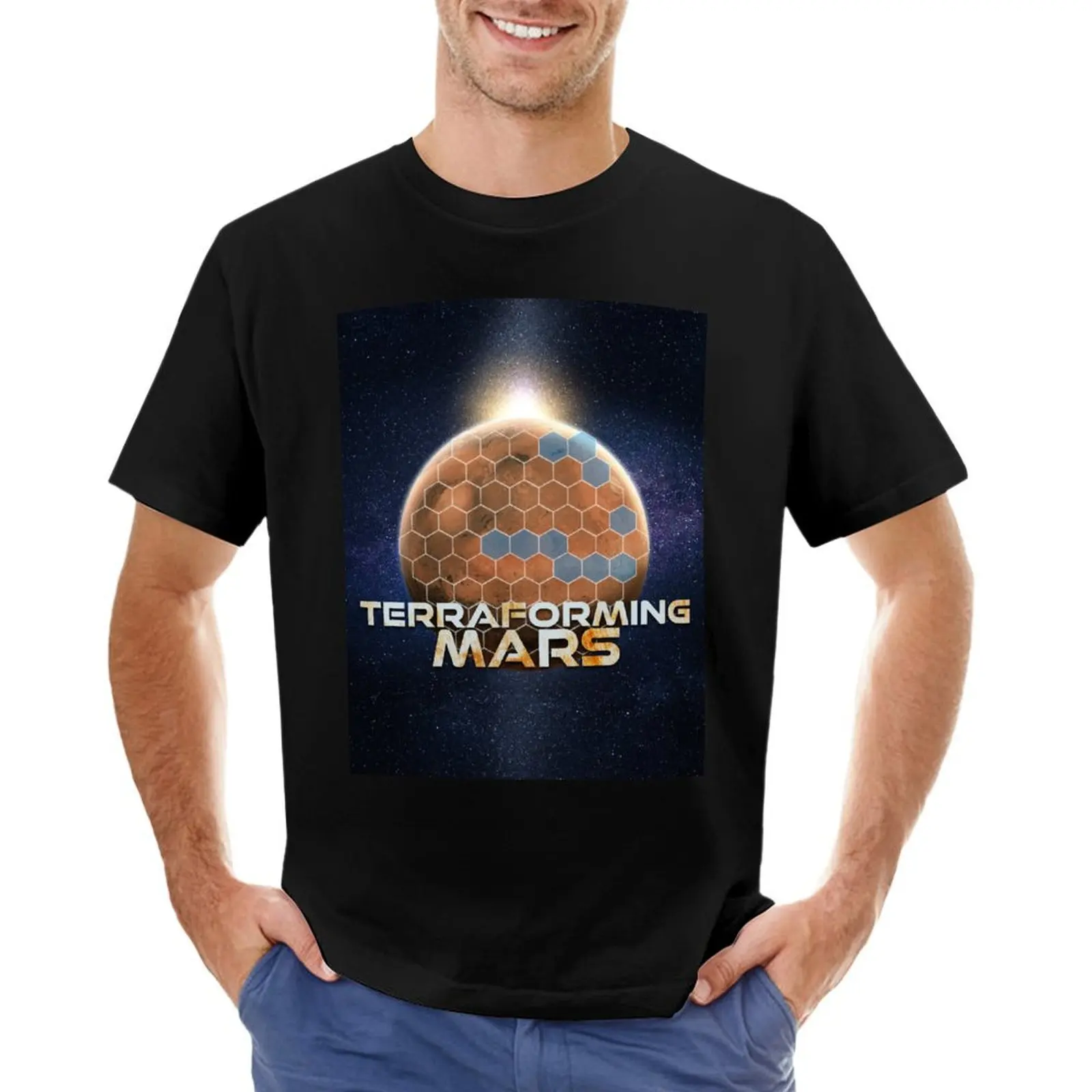 Terraforming Mars - Glow T-Shirt Aesthetic clothing summer tops mens funny t shirts