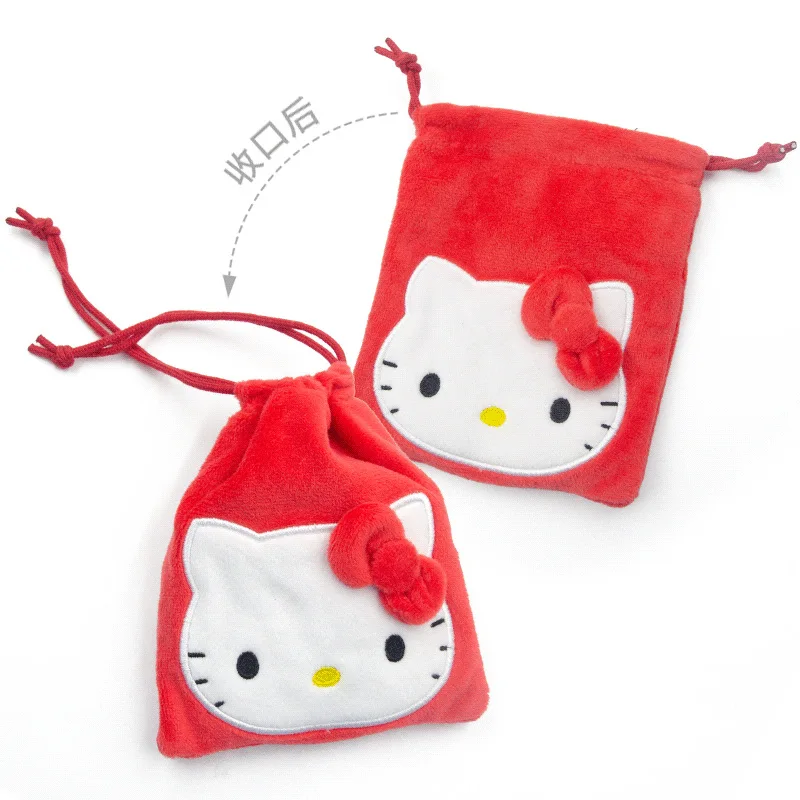 Anime Kawaii Sanrios Hellokittys My Melody Drawstring Storage Bag Anime Kawaii Kuromi Accessories Sundries Change Candy Bag Gift