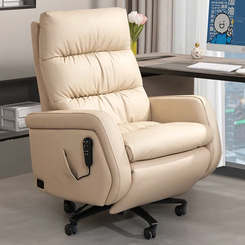 

Leather Ergonomic Office Chairs Massage Armchair Nordic Work Office Chairs Comfort Comfy Chaise De Bureau Furniture Sets WRX